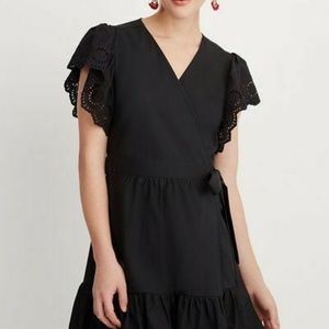 Stella and Dot eyelet black dress